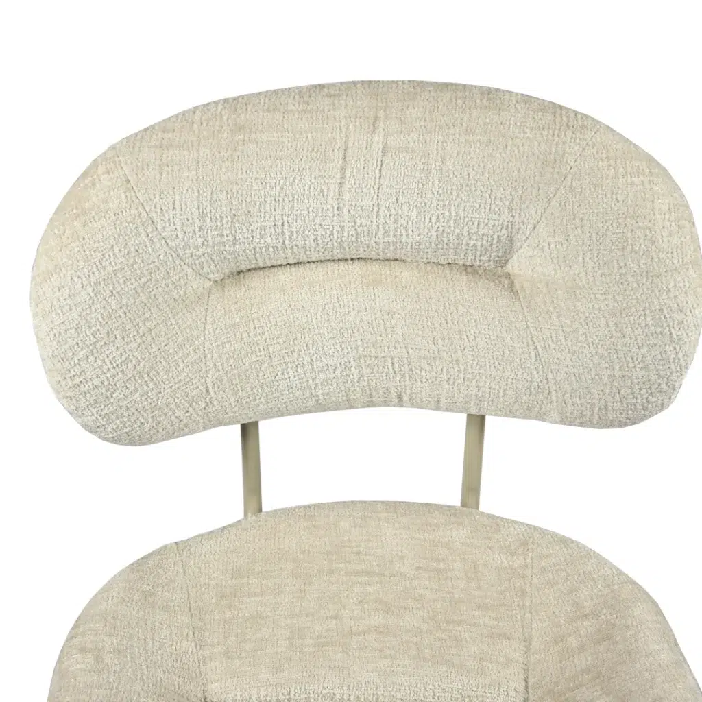 Paris Dining Chairs Pearl Set of 2 with pearl chenille upholstery and powder-coated metal frame