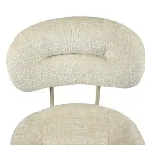 Paris Dining Chairs Pearl Set of 2 with pearl chenille upholstery and powder-coated metal frame