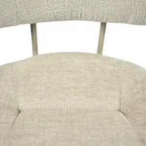 Paris Dining Chairs Pearl Set of 2 with pearl chenille upholstery and powder-coated metal frame