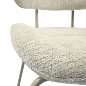 Paris Dining Chairs Pearl Set of 2 with pearl chenille upholstery and powder-coated metal frame