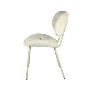 Paris Dining Chairs Pearl Set of 2 with pearl chenille upholstery and powder-coated metal frame
