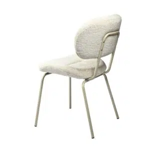 Paris Dining Chairs Pearl Set of 2 with pearl chenille upholstery and powder-coated metal frame