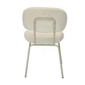 Paris Dining Chairs Pearl Set of 2 with pearl chenille upholstery and powder-coated metal frame