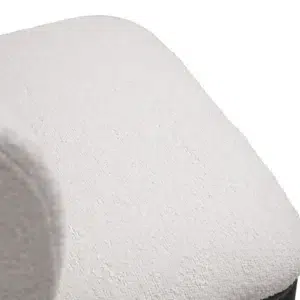 White boucle bar stools set of 2 with black metal frame for kitchen island or home bar