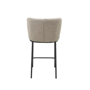 Polar Bar Stools Latte Set of 2 with black frame and boucle upholstery for kitchen island