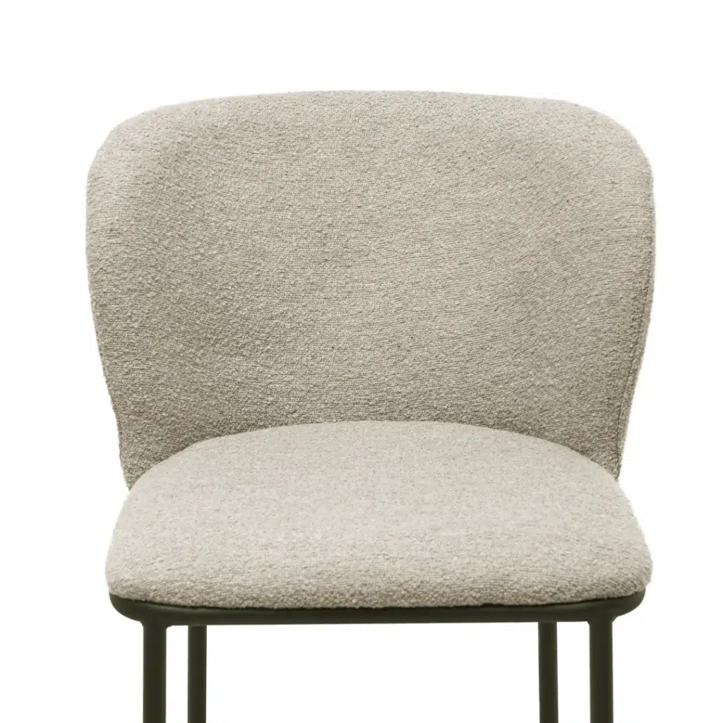 Polar Bar Stools Latte Set of 2 with black frame and boucle upholstery for modern kitchen islands