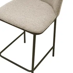 Polar Bar Stools Latte Set of 2 with black frame and boucle upholstery for kitchen island