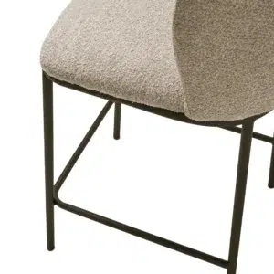 Polar Bar Stools Latte Set of 2 with black frame and boucle upholstery for modern kitchen island