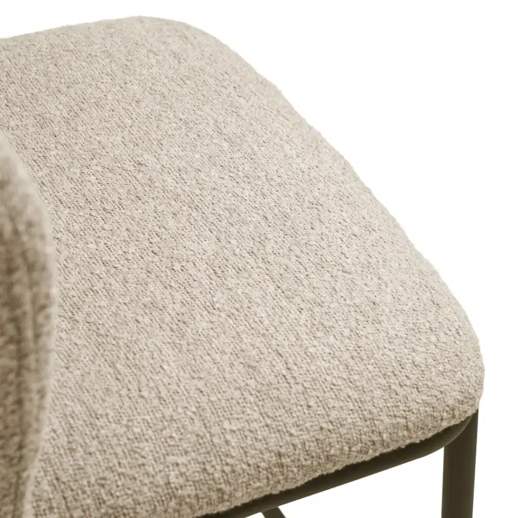 Polar Bar Stools Latte Set of 2 with black frame and boucle upholstery for modern kitchen islands