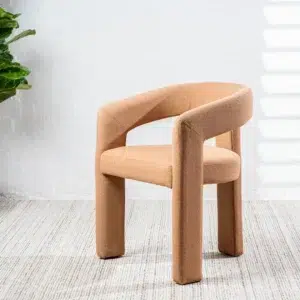 Princeton dining chairs set of 2 in vibrant orange with boucle or linen upholstery for modern interiors