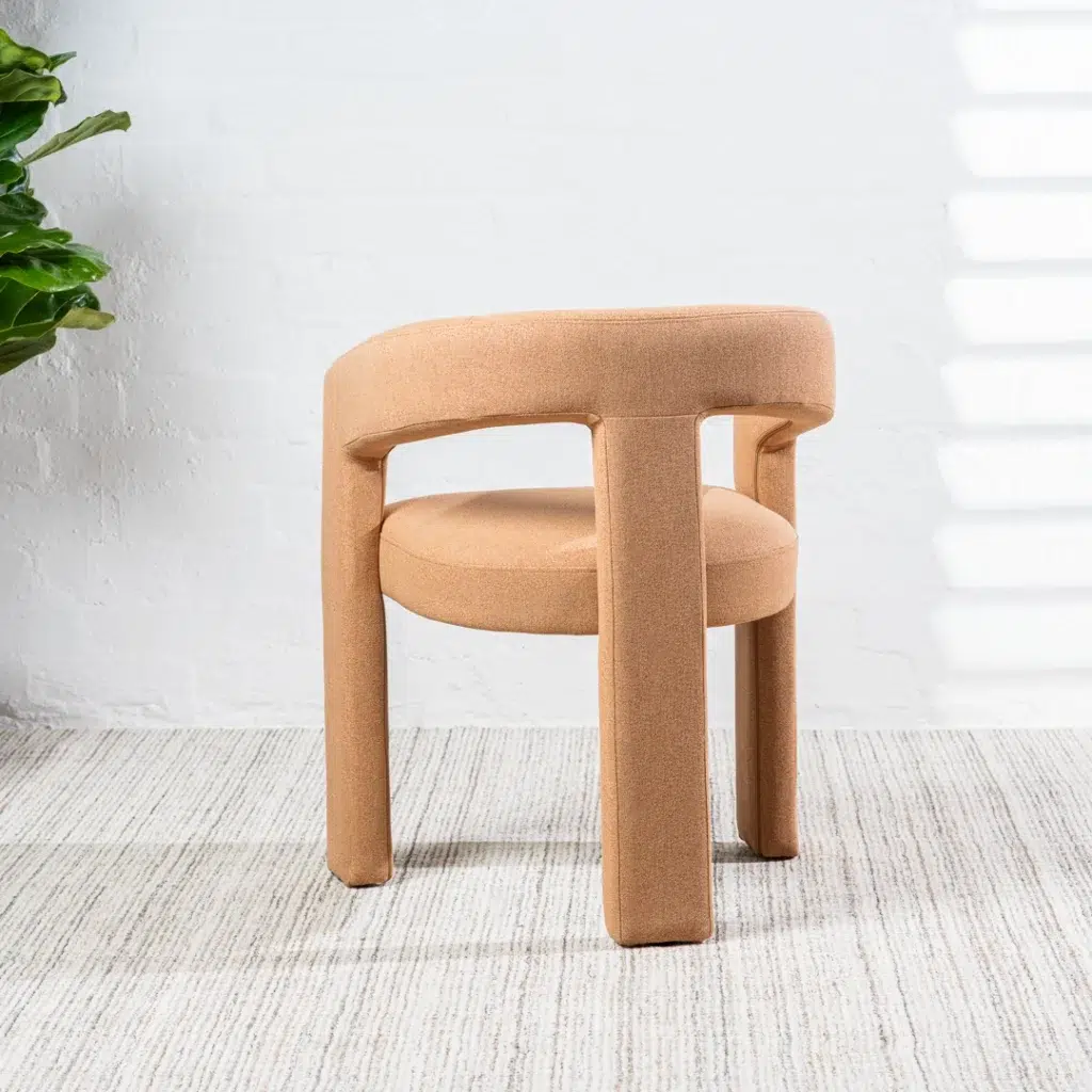 Princeton dining chairs set of 2 in vibrant orange boucle upholstery for modern interiors