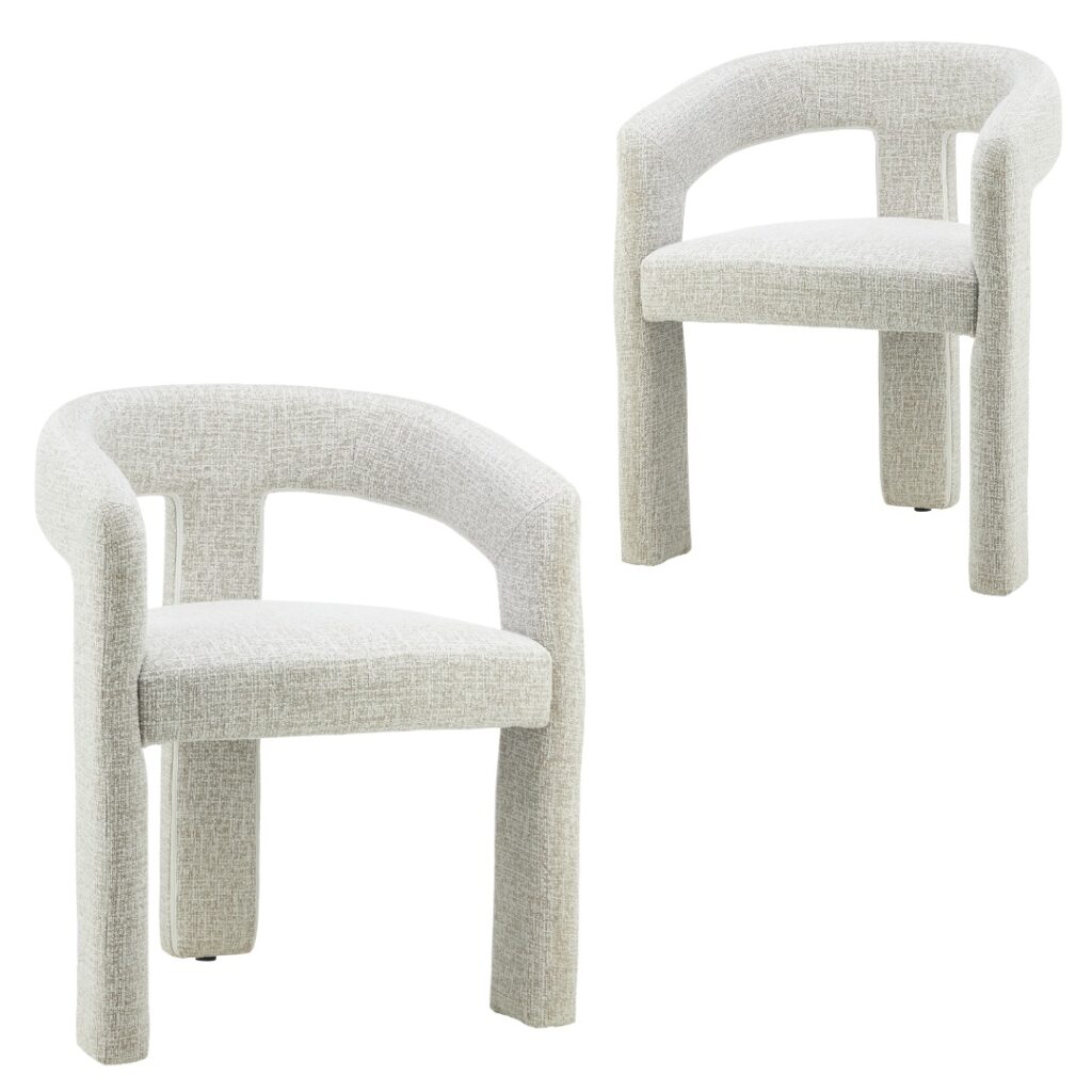 Princeton Dining Chairs Natural Set of 2 Modern Upholstered