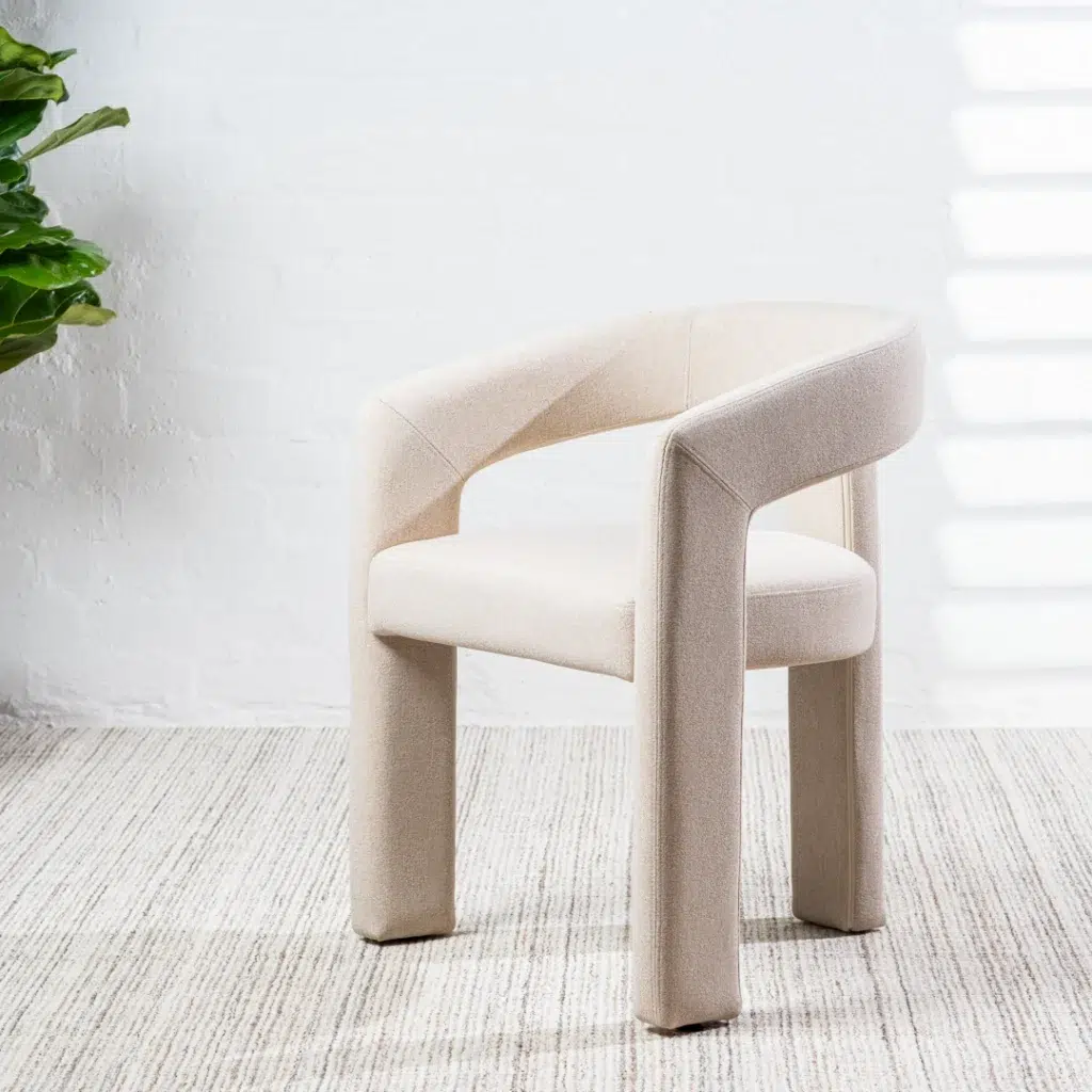 Princeton Dining Chairs Set 2 Sand Linen Ergonomic Upholstery