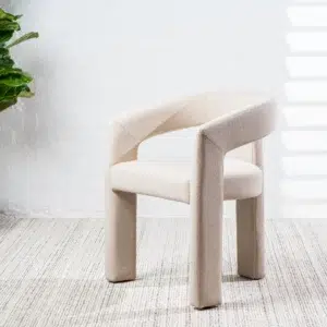 Princeton Dining Chairs Set 2 Sand Linen Ergonomic Upholstery