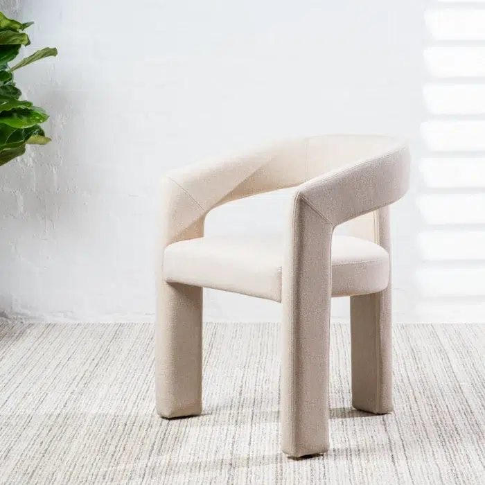 Princeton Dining Chairs Set 2 Sand Linen Ergonomic Upholstery