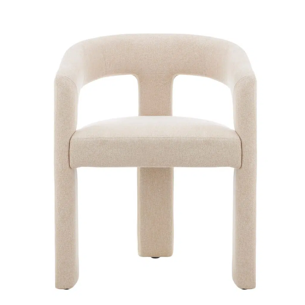 Princeton Sand Dining Chairs Set 2 Linen Upholstered