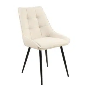 Ruben Dining Chairs Ivory Faux Leather Set 4