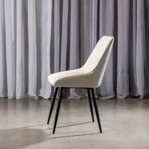 Ruben Dining Chairs Ivory Set 2 Modern Sleek
