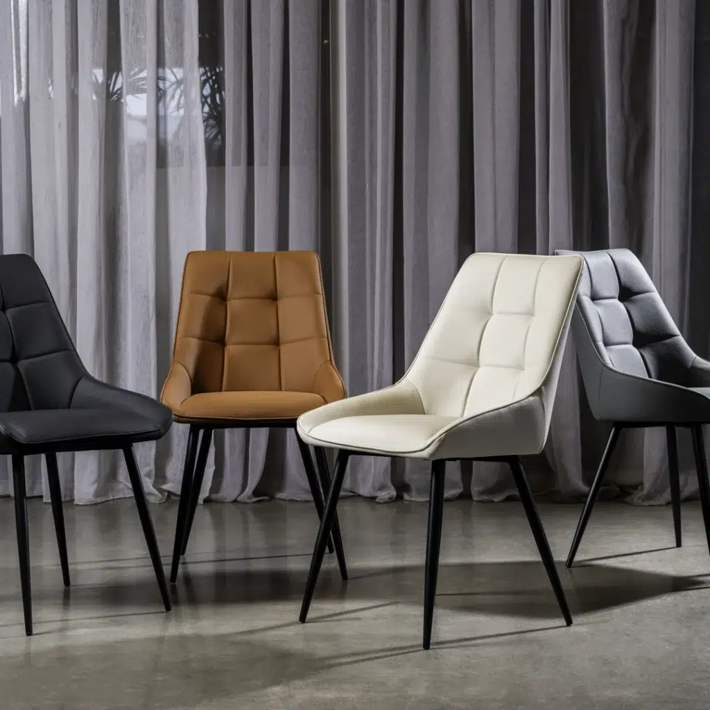 Ruben Dining Chairs Ivory Set of 2 Faux Leather