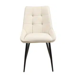 Ruben Ivory Faux Leather Dining Chairs Set 4