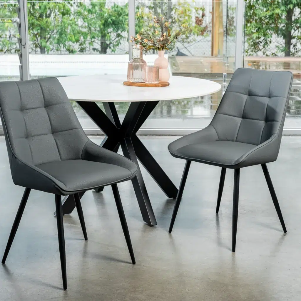 Ruben Dining Chairs Set of 2 Charcoal