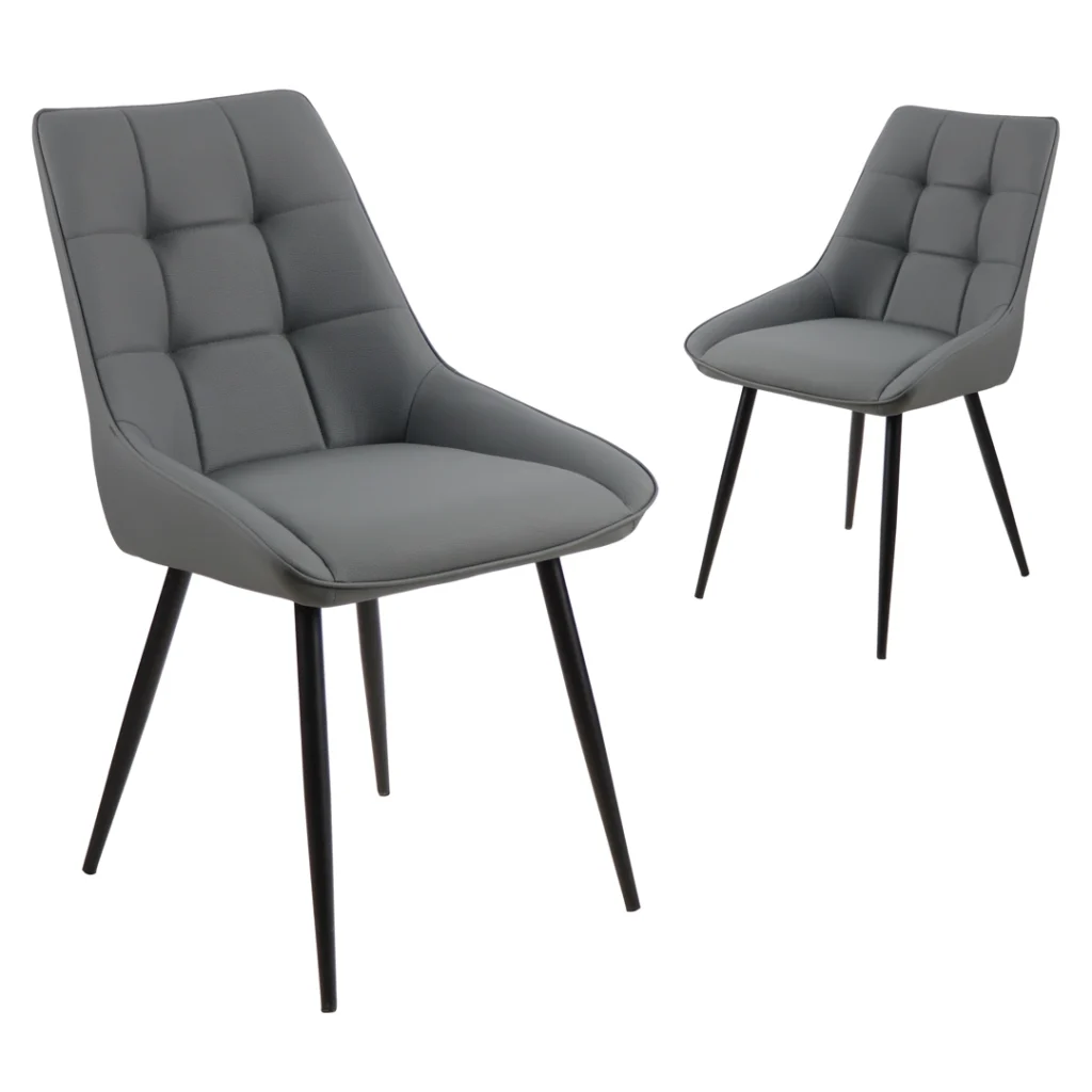 Ruben Dining Chairs Charcoal 2-Set Modern Design