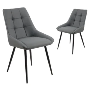 Ruben Dining Chairs Charcoal 2-Set Modern Design