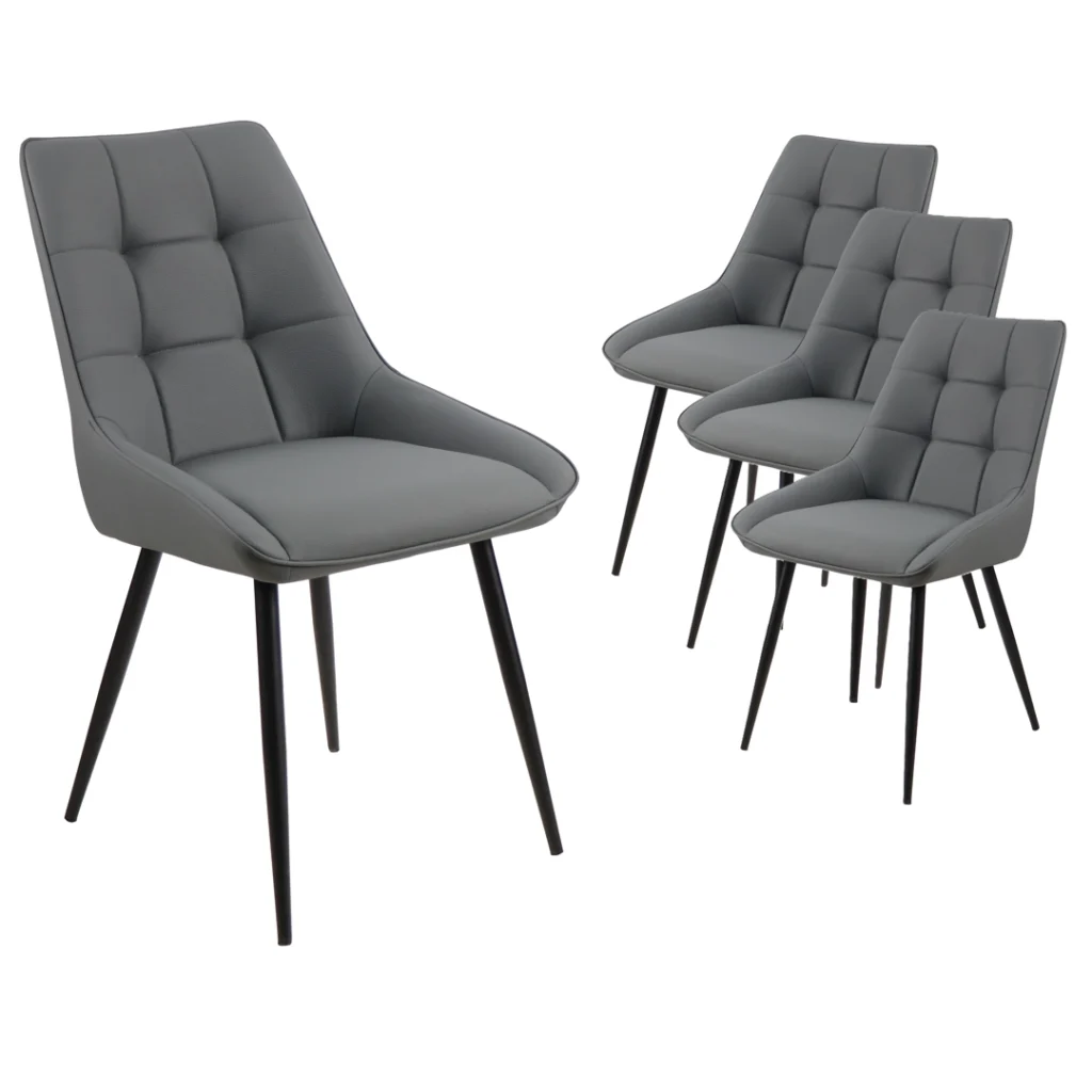 Ruben Dining Chairs Charcoal Set 4 sleek modern design