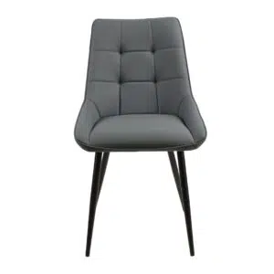Ruben Dining Chairs Charcoal Set 2 Modern Faux Leather