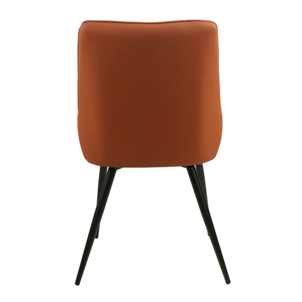 Ruben Dining Chairs Tan Faux Leather Set 2 Ergonomic