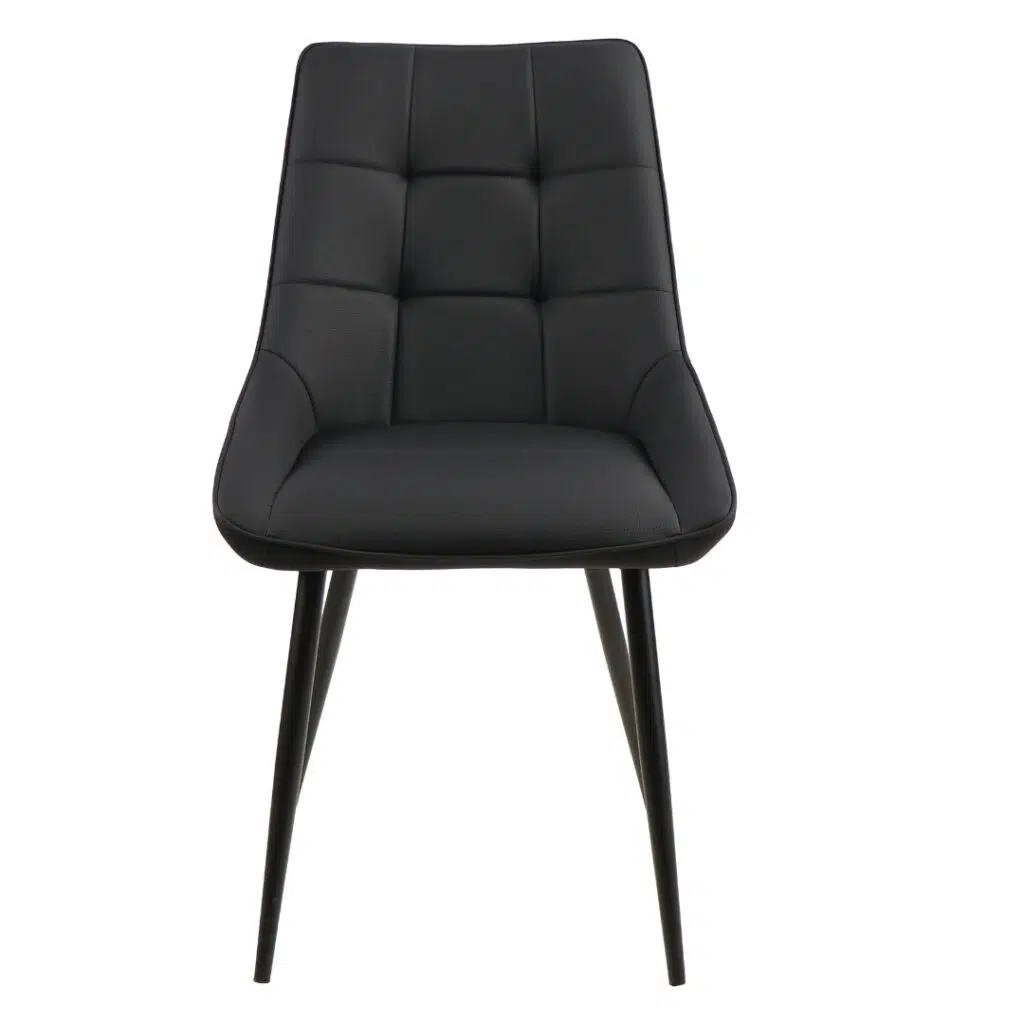Ruben Black Faux Leather Dining Chairs Set 2
