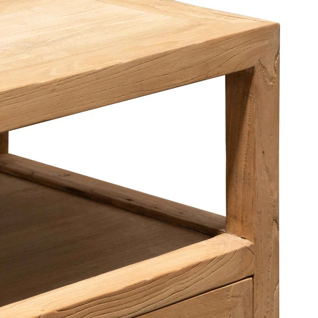 Orion 1.6m sideboard unit with natural elm wood and rattan doors for rustic modern storage