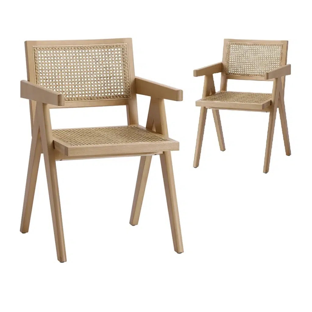 Scout Natural Rattan Chairs Set 2 Modern Home Decor