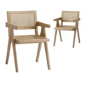 Scout Natural Rattan Chairs Set 2 Modern Home Decor