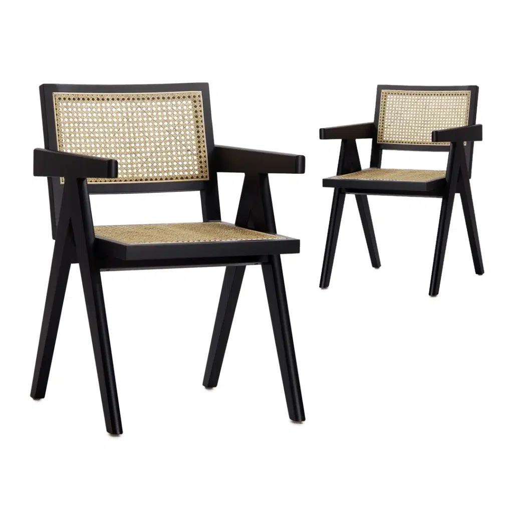 Scout Rattan Occasional Chairs Black Set 2