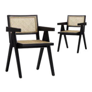 Scout Rattan Occasional Chairs Black Set 2