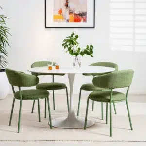 Modern Cannes Moss Upholstered Dining Chairs Set of 2