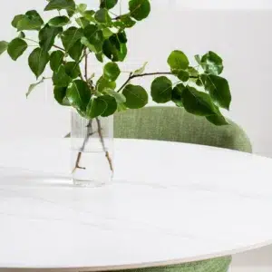 Ava Scandi Dining Table Snow White Matte Ceramic Top