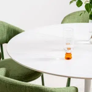 Ava Scandi Dining Table Snow White Matte Ceramic Top