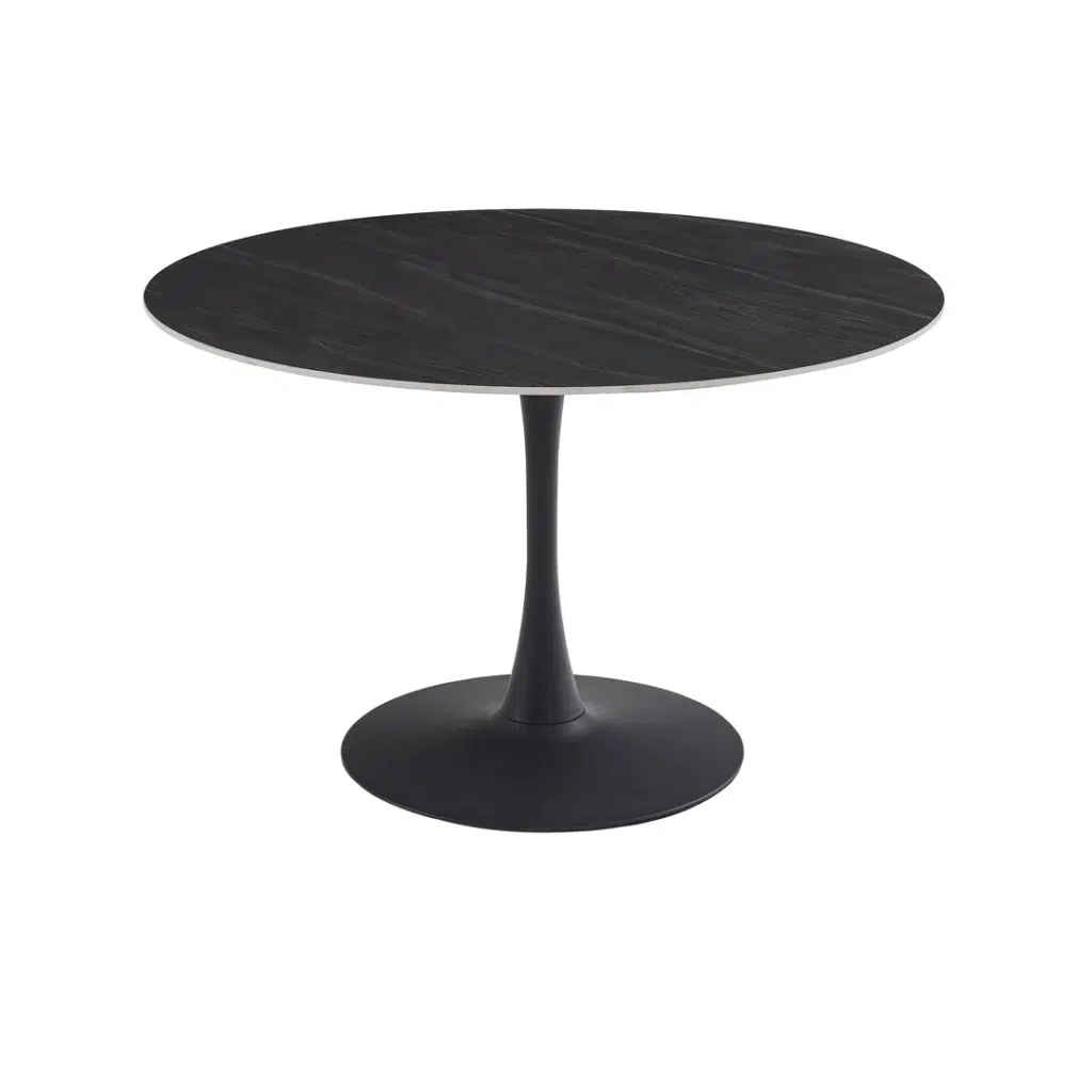 Ava Scandi Dining Table Black Sand Matte Ceramic
