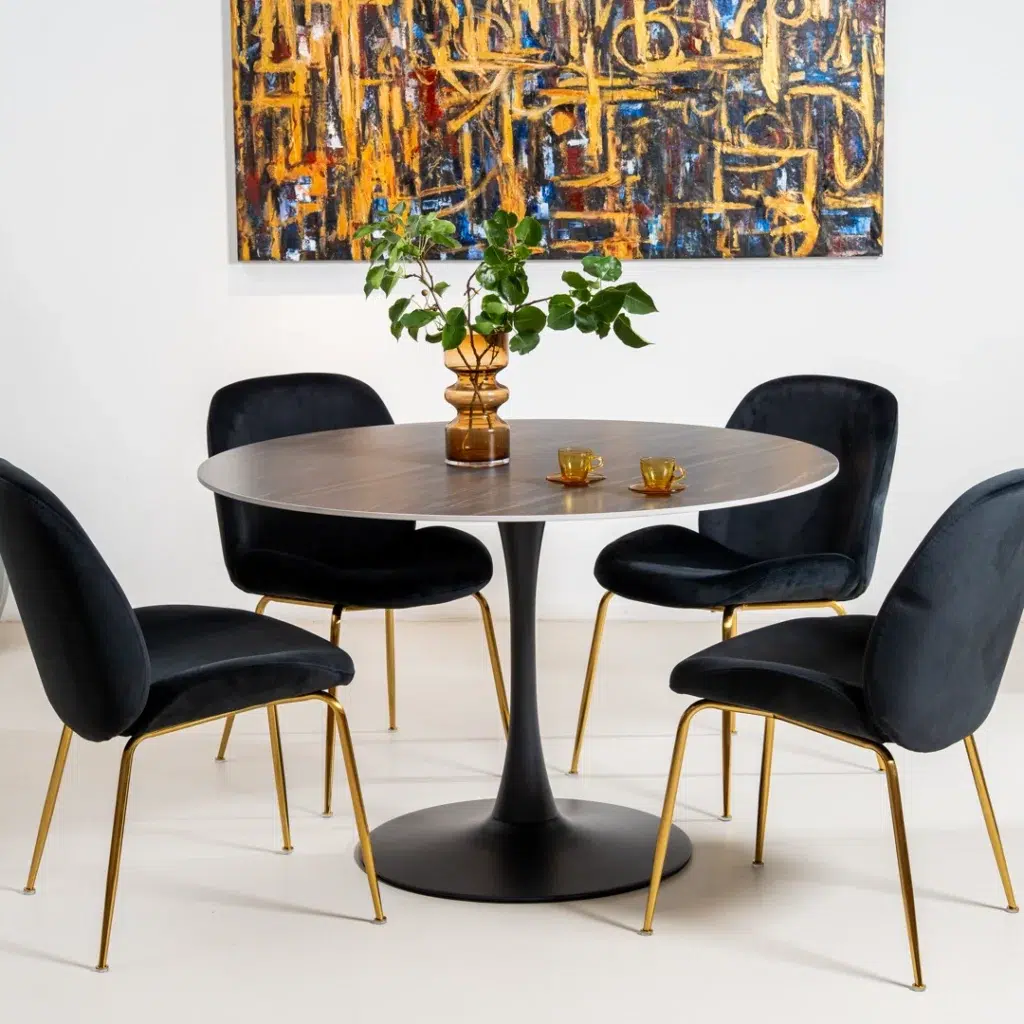 Ava Scandi Dining Table Black Sand Modern Design