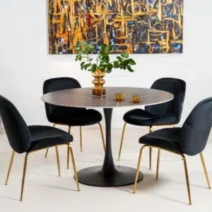 Ava Scandi Dining Table Black Sand Modern Design
