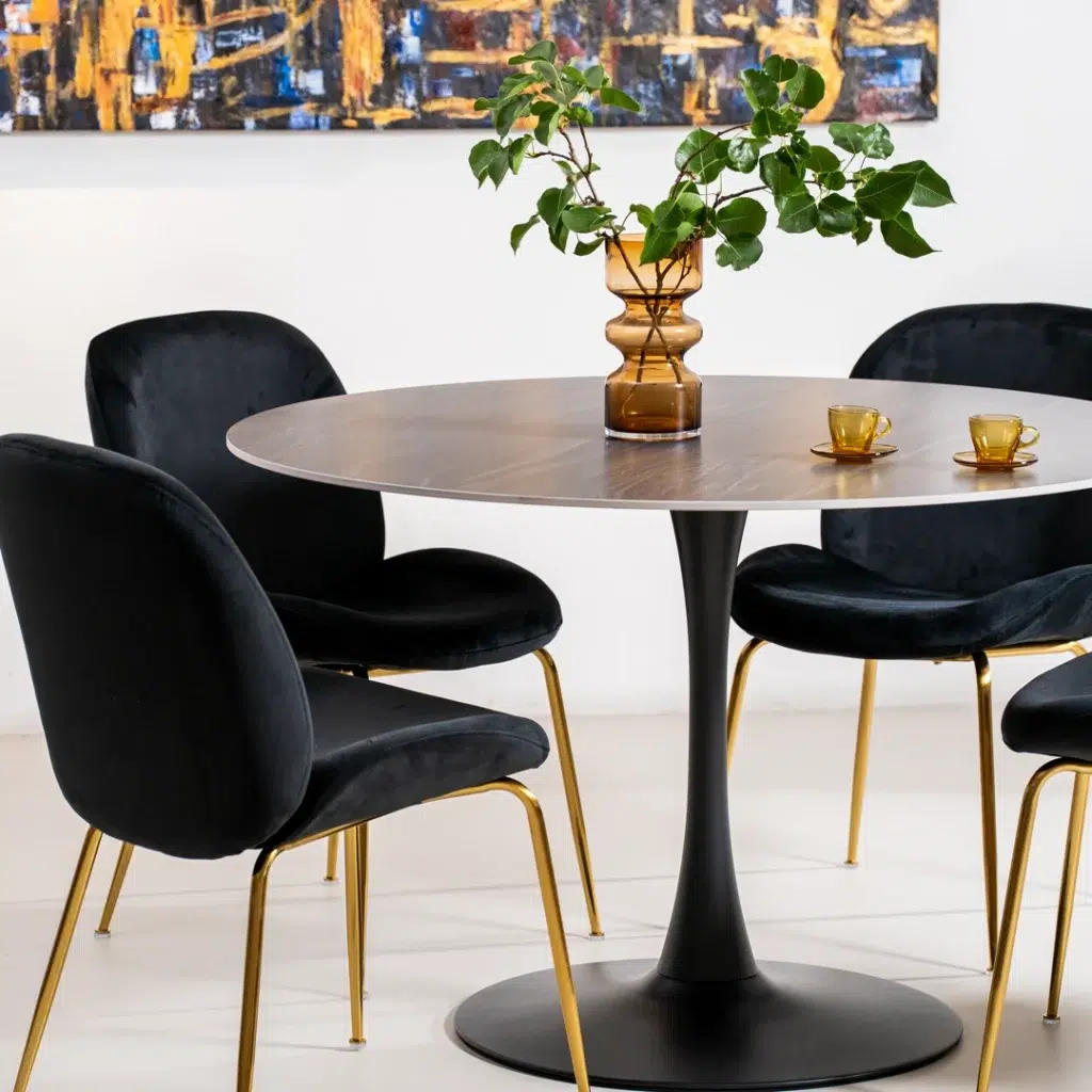 Ava Scandi Black Ceramic Dining Table
