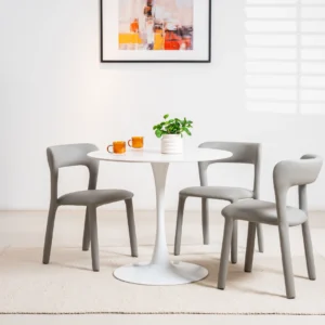 Snow White Scandi Dining Table with Matte Ceramic Top