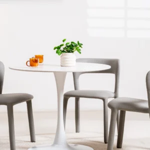 Snow White Scandi Dining Table Matte Ceramic Top