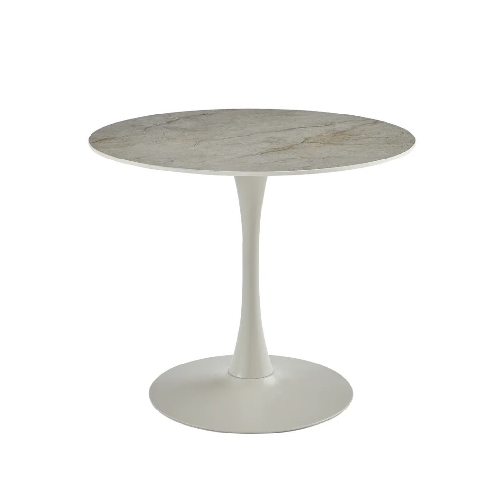 Scandi Dining Table Ceramic Metal Base