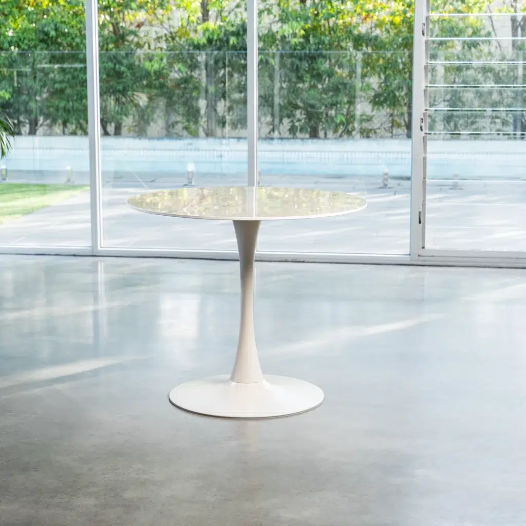 Rocky Scandi Dining Table Ceramic Metal Base