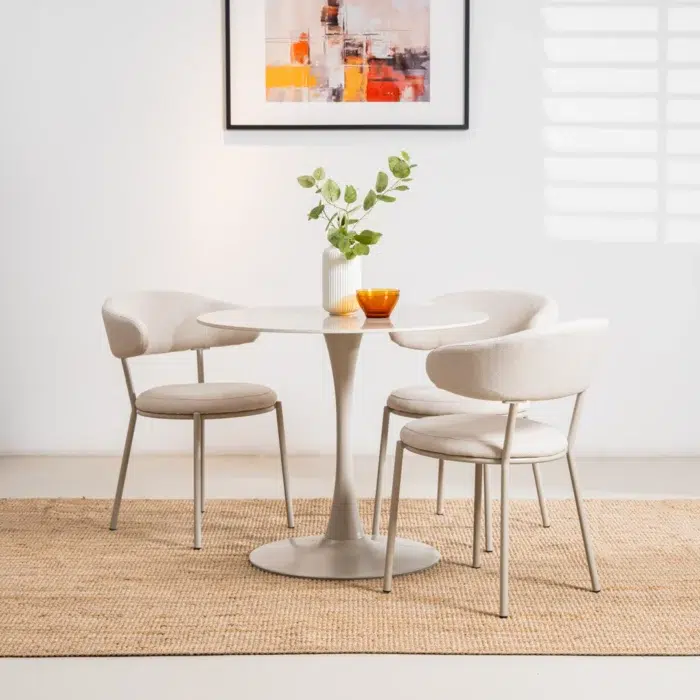 Cannes Dining Chair Shell Set of 2 Modern Ergonomic Powder-Coated Frame