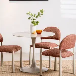 Egypt Dining Chairs Sunset Set of 2 with cream frame and textured upholstery for modern interiors
