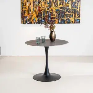 Black Sand Scandi Dining Table Matte Ceramic